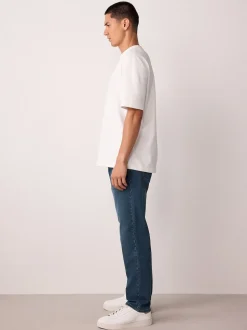 Blue/Black Regular Tapered Fit Comfort Stretch Jeans