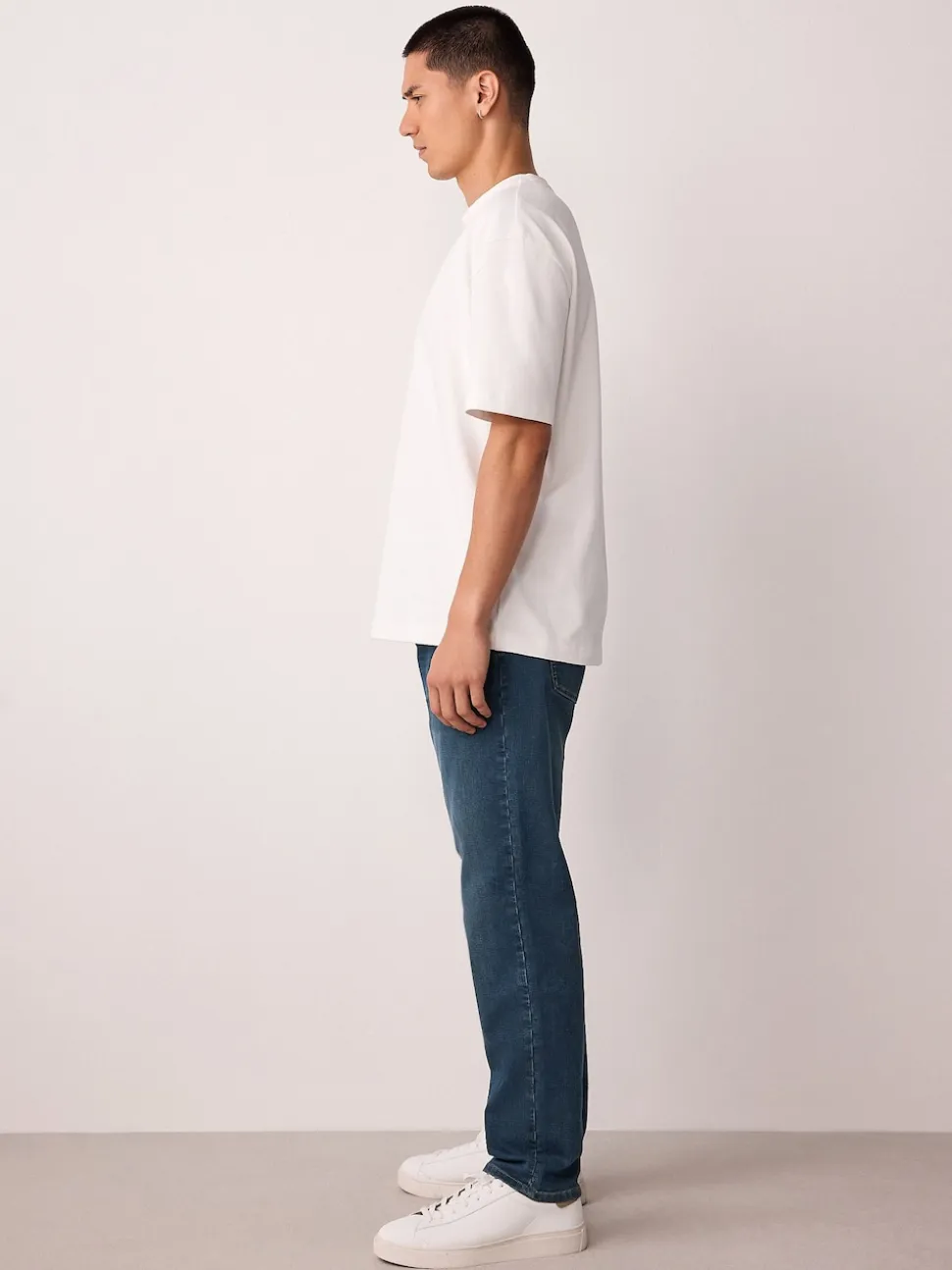Blue/Black Regular Tapered Fit Comfort Stretch Jeans