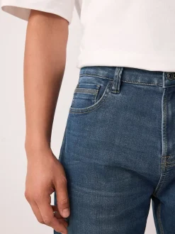 Blue/Black Regular Tapered Fit Comfort Stretch Jeans