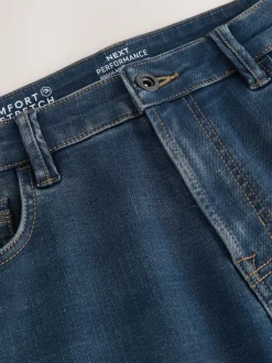 Blue/Black Regular Tapered Fit Comfort Stretch Jeans