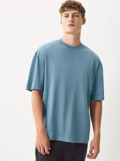 Blue/Black/Orange Relaxed Fit Heavyweight T-Shirts 3 Pack
