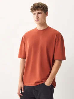 Blue/Black/Orange Relaxed Fit Heavyweight T-Shirts 3 Pack