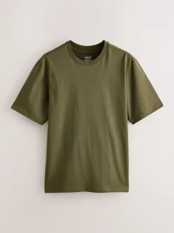 Blue/Black/Orange/Green/Grey/Ecru White Regular Fit Essential Cotton T-Shirts 6 Pack