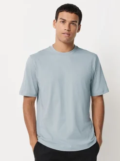 Blue/Black/Orange/Green/Grey/Ecru White Regular Fit Essential Cotton T-Shirts 6 Pack