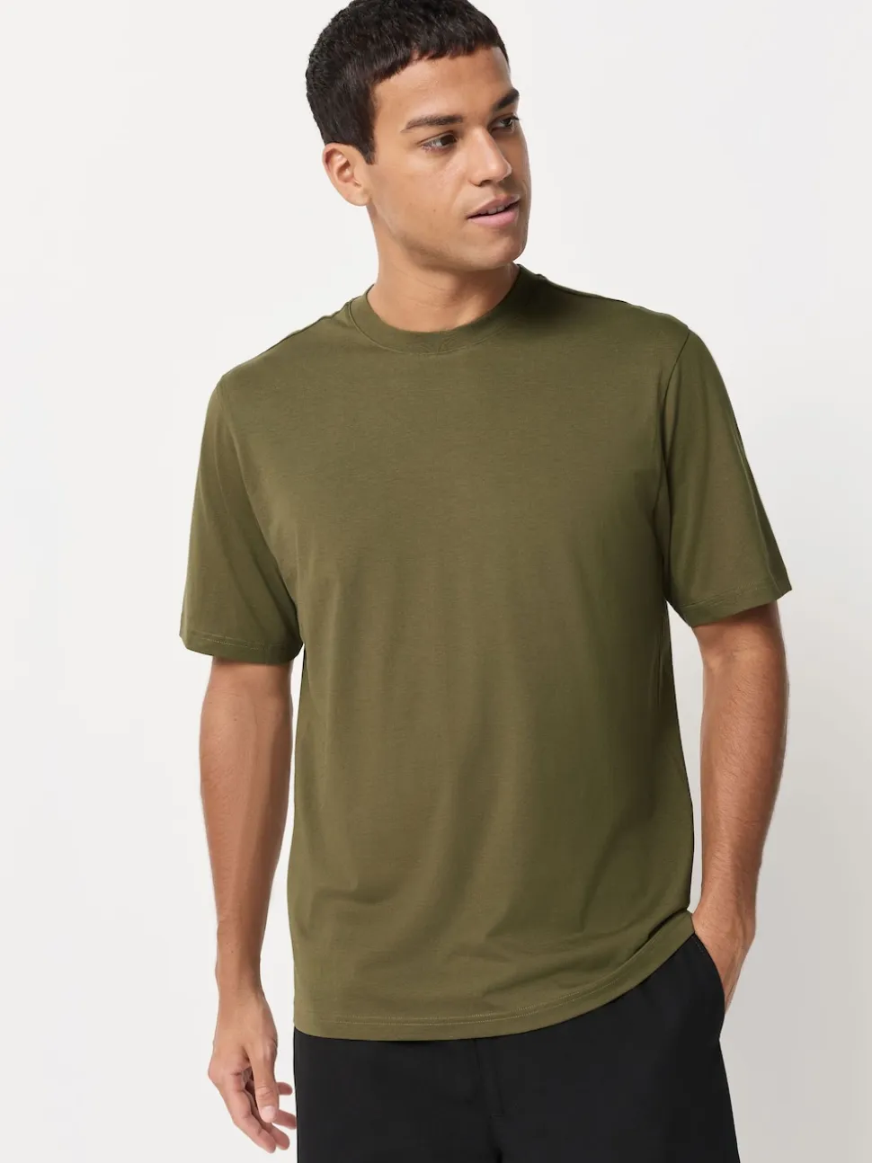 Blue/Black/Orange/Green/Grey/Ecru White Regular Fit Essential Cotton T-Shirts 6 Pack