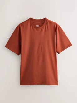Blue/Black/Orange/Green/Grey/Ecru White Regular Fit Essential Cotton T-Shirts 6 Pack