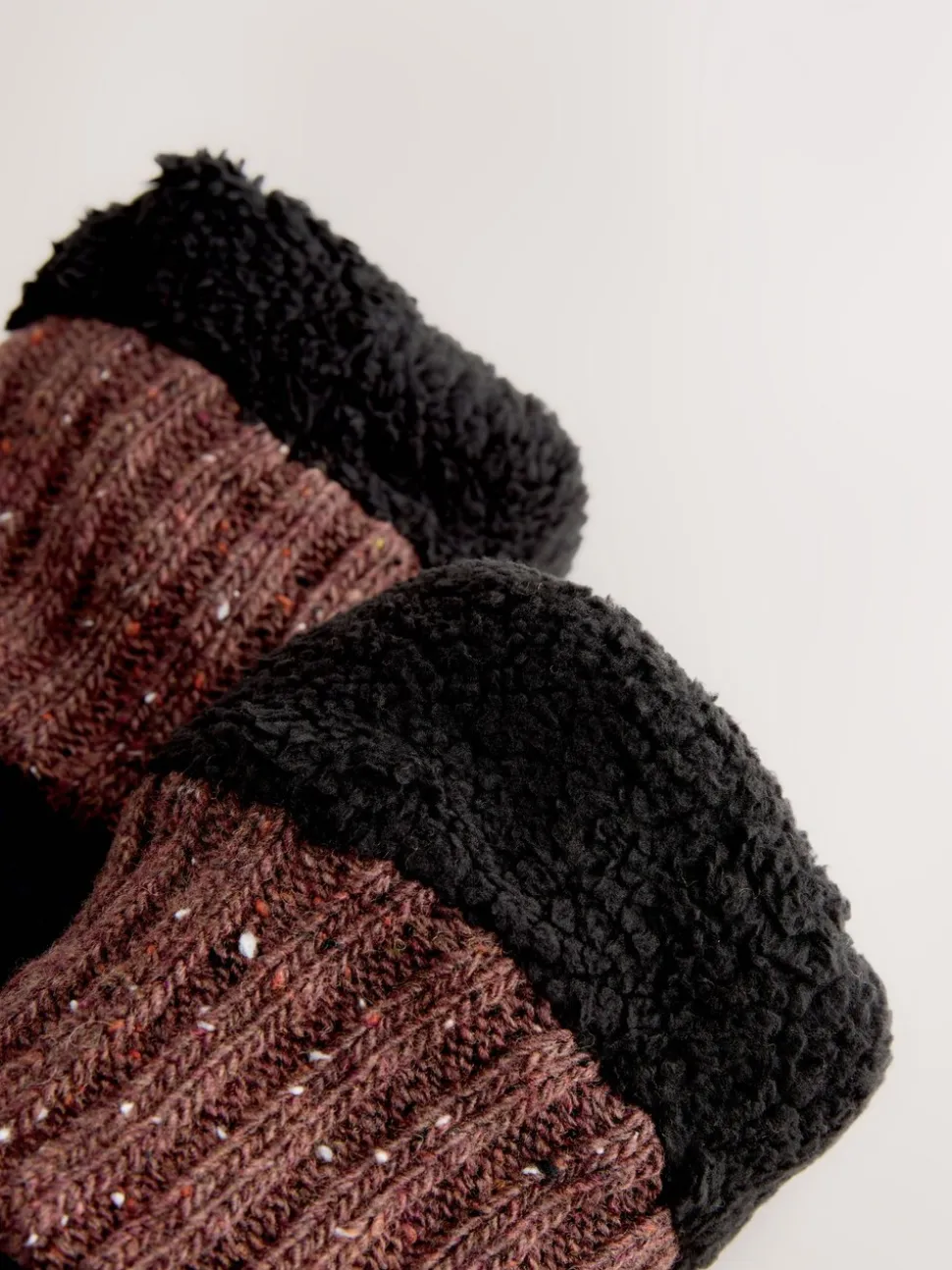 Blue/Brown Thermal Nep Slipper Socks 1 Pack