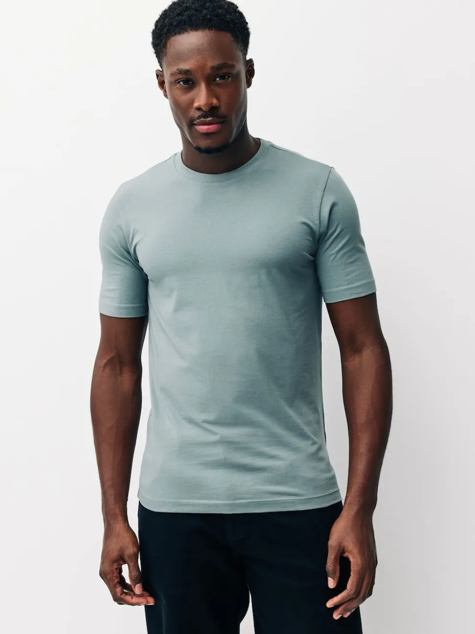 Blue/Ecru White/Green Muscle Fit Essential T-Shirts 3 Pack