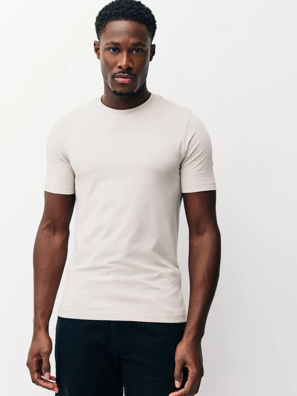 Blue/Ecru White/Green Muscle Fit Essential T-Shirts 3 Pack