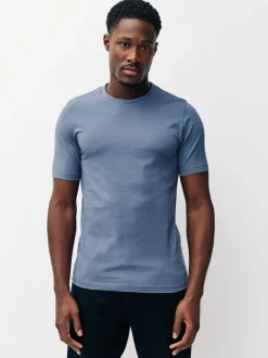 Blue/Ecru White/Green Muscle Fit Essential T-Shirts 3 Pack
