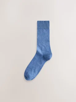 Blue/Green/Grey 5 Pack Embroidered Lasting Fresh Socks