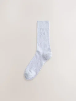 Blue/Green/Grey 5 Pack Embroidered Lasting Fresh Socks
