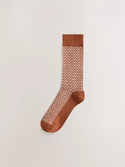 Blue/Green/Grey Herringbone Heavyweight Socks 4 Pack