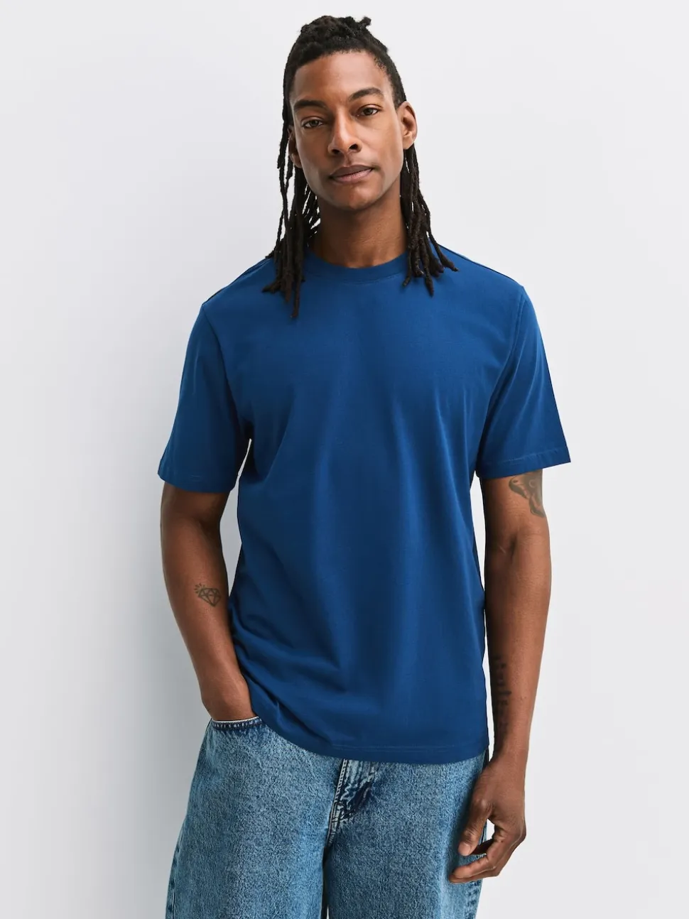 Blue/Green/Grey/Orange/White/Brown Regular Fit Essential Cotton T-Shirts 6 Pack