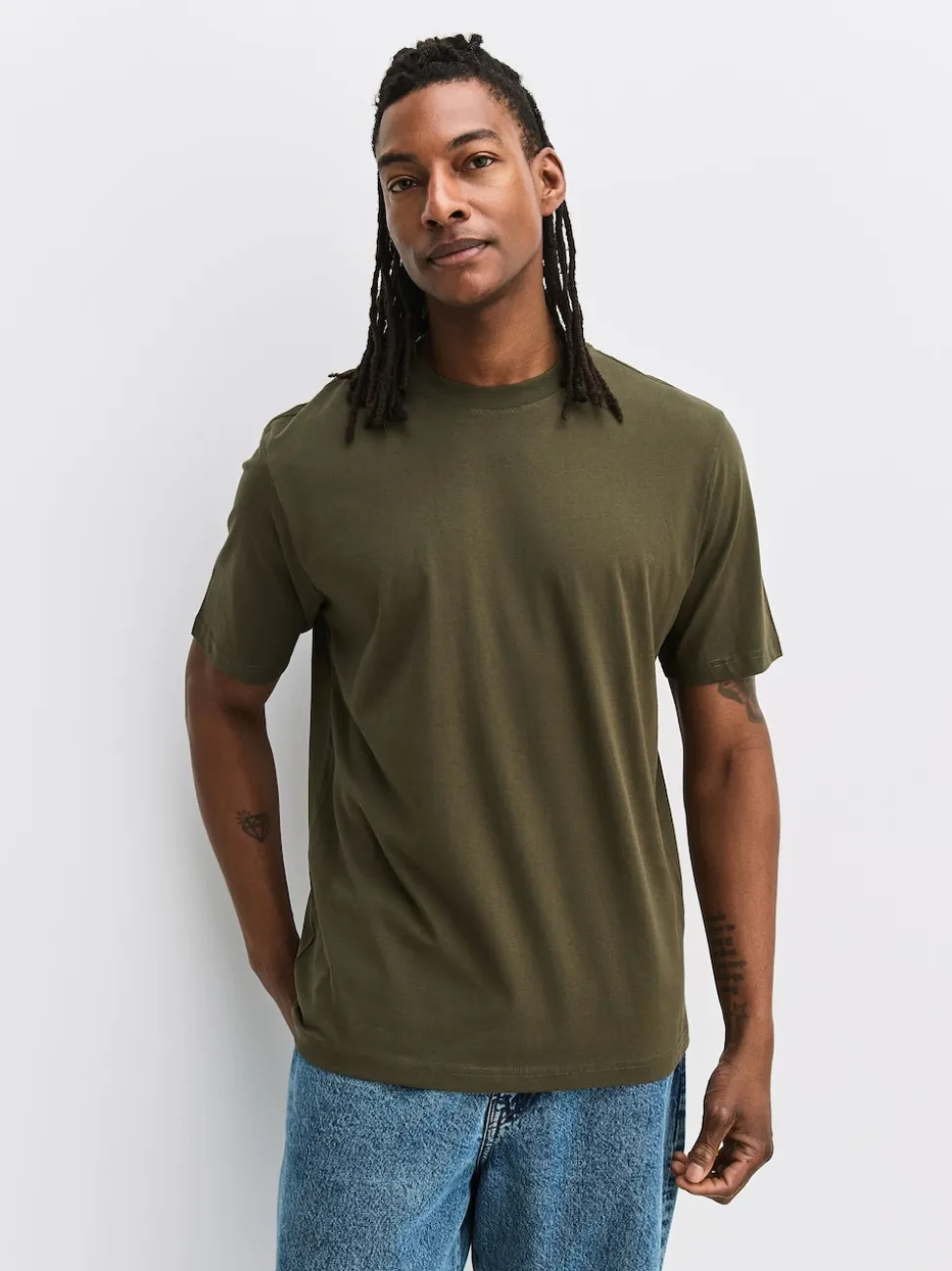 Blue/Green/Grey/Orange/White/Brown Regular Fit Essential Cotton T-Shirts 6 Pack
