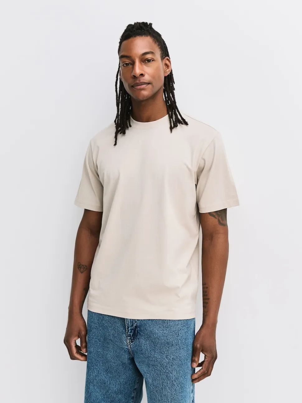 Blue/Green/Grey/Orange/White/Brown Regular Fit Essential Cotton T-Shirts 6 Pack