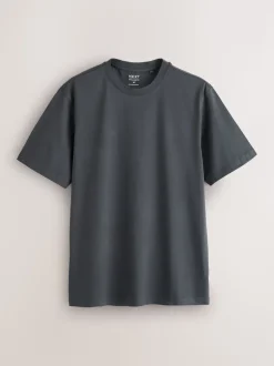 Blue/Green/Grey/Orange/White/Brown Regular Fit Essential Cotton T-Shirts 6 Pack