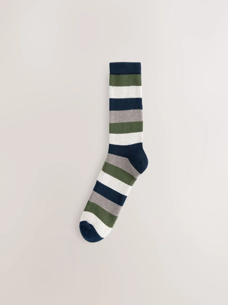 Blue/Green/Orange Rugby Stripe Heavyweight Socks 4 Pack
