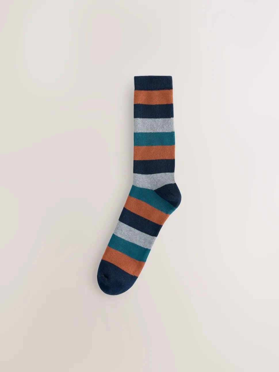 Blue/Green/Orange Rugby Stripe Heavyweight Socks 4 Pack