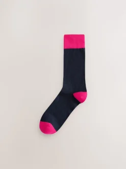 Blue/Green/Orange Spot 7 Pack Cotton Rich Socks