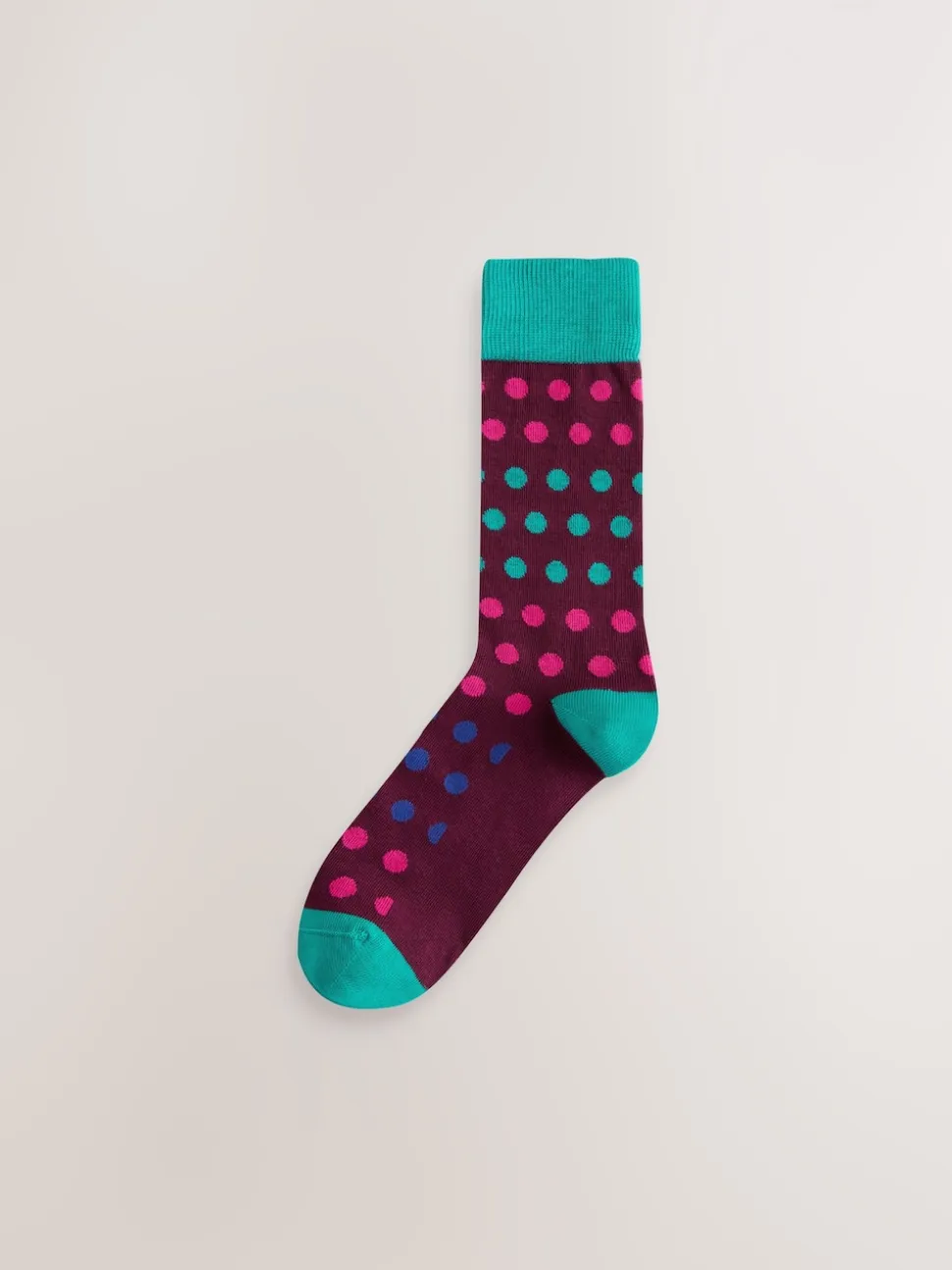 Blue/Green/Orange Spot 7 Pack Cotton Rich Socks
