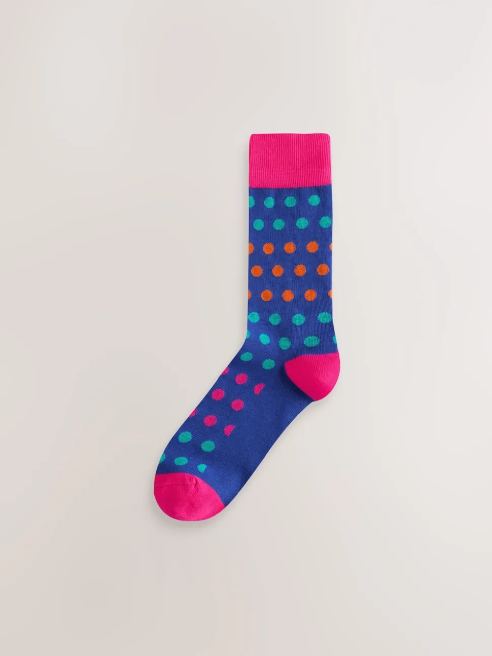 Blue/Green/Orange Spot 7 Pack Cotton Rich Socks