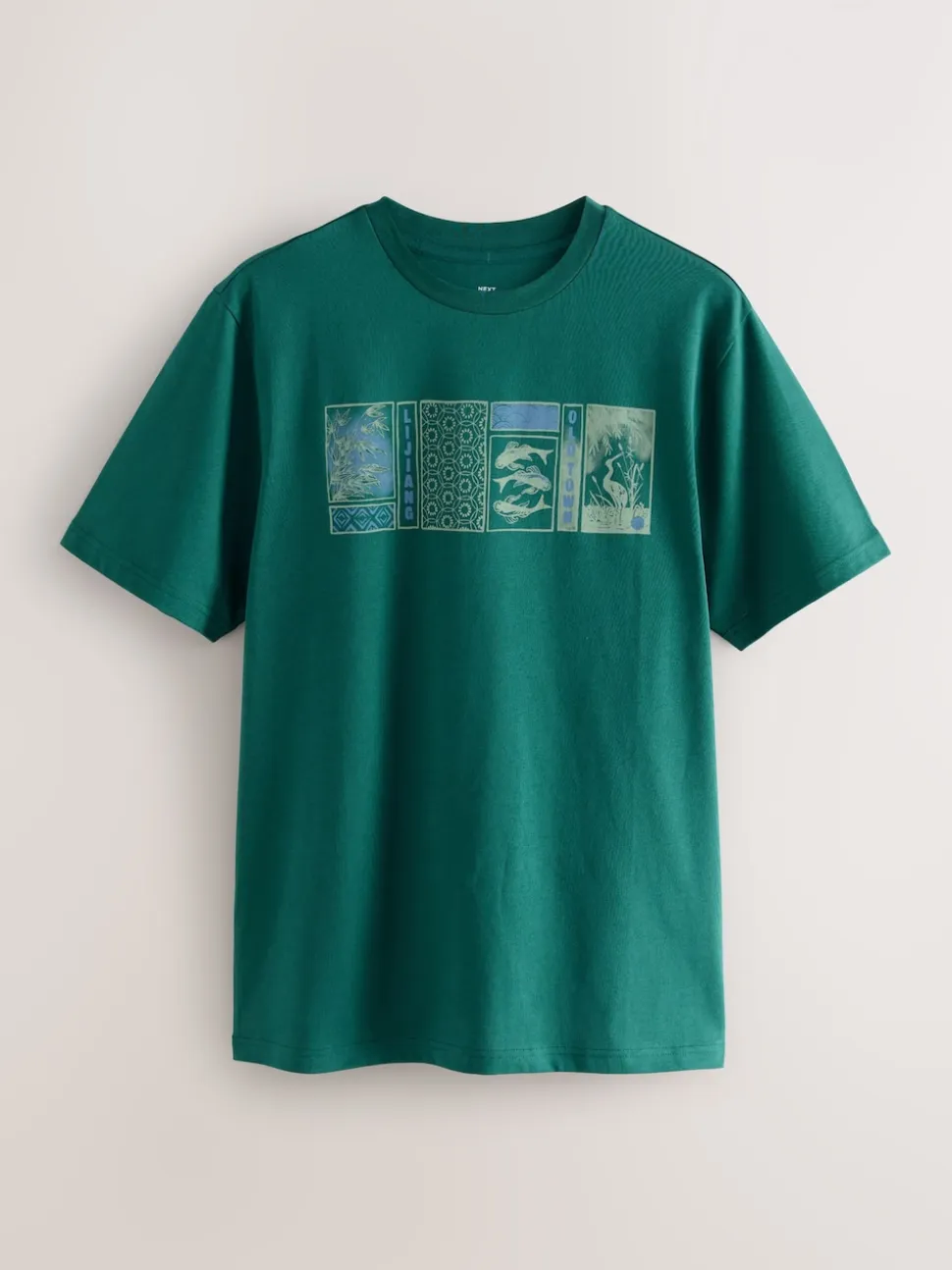 Blue/Green/Pink Regular Fit Graphic Print T-Shirts 3 Pack