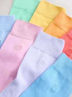 Blue/Green/Purple 8 Pack Embroidered Lasting Fresh Socks