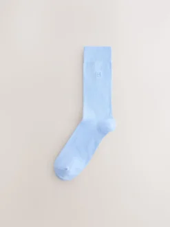 Blue/Green/Purple 8 Pack Embroidered Lasting Fresh Socks