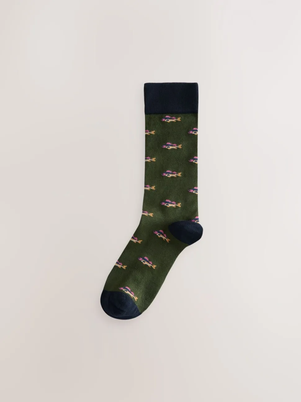 Blue/Green/Red Fish Pattern Modal Signature Socks 4 Pack