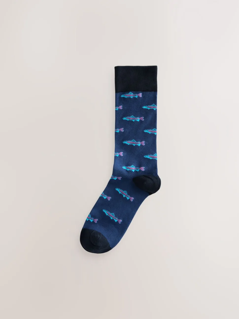 Blue/Green/Red Fish Pattern Modal Signature Socks 4 Pack