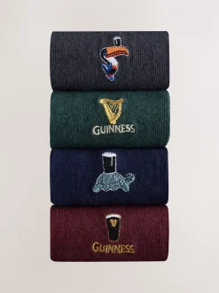 Blue/Green/Red Guinness License Embroidered Socks 4 Pack