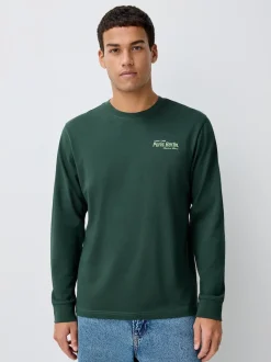 Blue/Green/Stone Relaxed Fit Long Sleeve Graphic Multipack T-Shirt