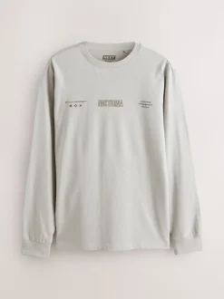 Blue/Green/Stone Relaxed Fit Long Sleeve Graphic Multipack T-Shirt