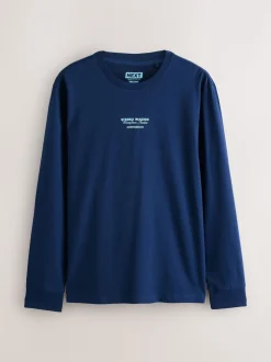 Blue/Green/Stone Relaxed Fit Long Sleeve Graphic Multipack T-Shirt