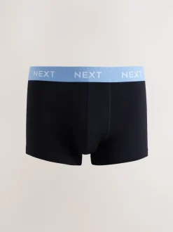 Blue/Green/Yellow Waistband 10 pack Cotton Rich Blend Hipsters Boxers