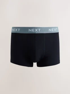 Blue/Green/Yellow Waistband 10 pack Cotton Rich Blend Hipsters Boxers