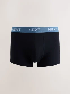 Blue/Green/Yellow Waistband 10 pack Cotton Rich Blend Hipsters Boxers