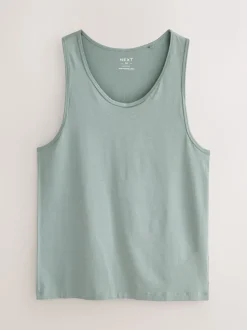 Blue/Grey 100% Cotton Layering Vests 5 Pack
