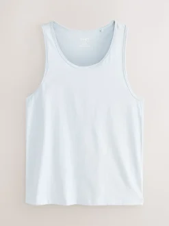 Blue/Grey 100% Cotton Layering Vests 5 Pack