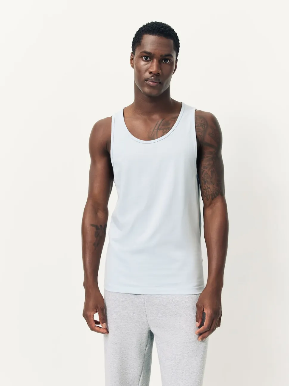 Blue/Grey 100% Cotton Layering Vests 5 Pack