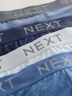 Blue/Grey 5 Pack Cotton Rich Briefs