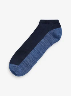 Blue/Grey 5 Pack Cushioned Trainers Socks