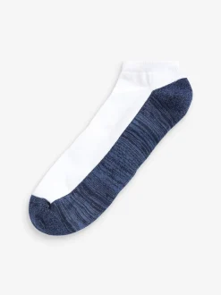 Blue/Grey 5 Pack Cushioned Trainers Socks