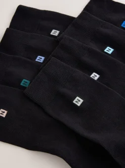 Blue/Grey Logo Embroidered Lasting Fresh Socks 8 Pack