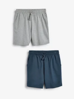 Blue/Grey Loopback Soft Touch 2 Pack Jogger Shorts
