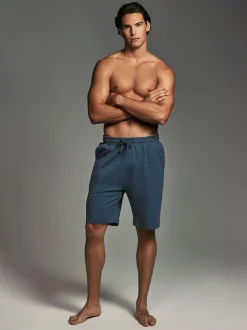 Blue/Grey Loopback Soft Touch 2 Pack Jogger Shorts