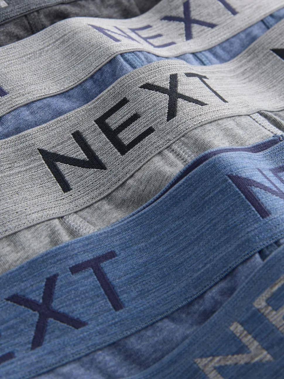 Blue/Grey Marl 10 pack Cotton Rich Blend Hipsters Boxers