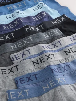 Blue/Grey Marl 10 pack Cotton Rich Blend Hipsters Boxers