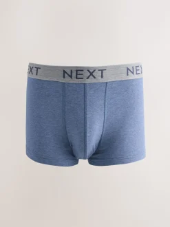 Blue/Grey Marl 10 pack Cotton Rich Blend Hipsters Boxers
